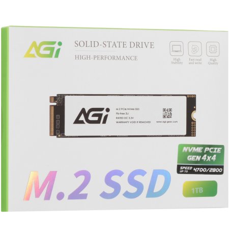 Накопитель SSD AGI AGI1T0G43AI818, 1Tb, PCIe 4.0 x4, M.2 2280, NVMe, R/W 4700/2800