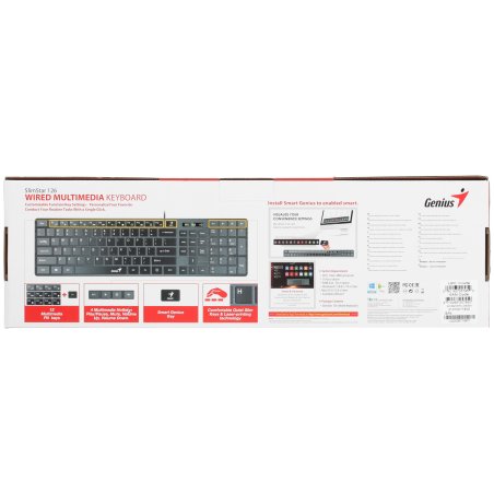Клавиатура проводная Genius SlimStar 126 wired keyboard белый color (12 Multimedia Function Keys and 4 dedicated Hotkeys for Quick Coммands, Ultra-Slim Keycaps)