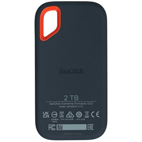 Внешний SSD SanDisk Extreme, 2TB, USB 3.2 Gen 2 Type-C, R/W 1050/1000, серый