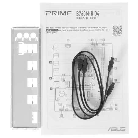 Материнская плата ASUS PRIME B760M-R D4, LGA 1700, Intel B760, 2xDDR4, 4xSATA, 2xM.2, 1xPCIe 4.0 x16, 1xPCIe x1, 1xHDMI, 1x 2.5Gb LAN, 4xUSB-A 2.0, 4xUSB-A 3.2 Gen 1, 3x3.5 мм, 7.1, mATX