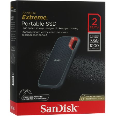 Внешний SSD SanDisk Extreme, 2TB, USB 3.2 Gen 2 Type-C, R/W 1050/1000, серый