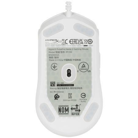 Мышь проводная HyperX Pulsefire Haste 2 белый, 26000 dpi, USB, кнопки - 6