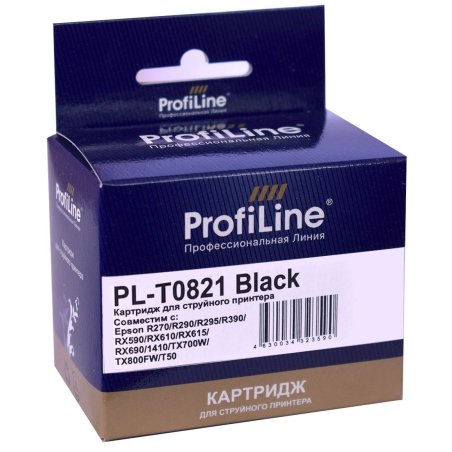 Картридж струйный ProfiLine PL-0821 для принтеров Epson StylusR270/R290/R295/R390/RX590/RX610/RX615/RX690/1410/TX700W/TX800FW/T50 Black водн