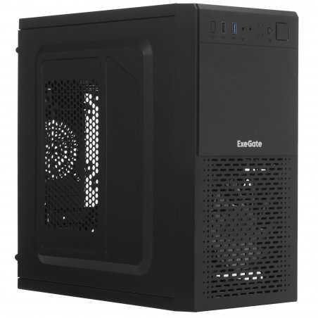 Компьютерный корпус Minitower ExeGate mEVO-7807-NPX600 (mATX, БП 600NPX 12см, 1хUSB+1хUSB 3.0, черный 1x12см с RGb подсветкой)