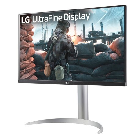 Монитор 27" LG UltraFine 27UP650K-W IPS 3840x2160, 60 Гц, 5 мс, 16:9, 400 кд/м², 2xHDMI 2.0, DP 1.4, 3.5 мм, черный/серебристый