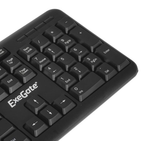 Клавиатура проводная ExeGate Professional Standard LY-331L2 (USB, полноразмерная, влагозащищенная, 104кл., Enter большой, длина кабеля 2,2м, черная, Color Box)