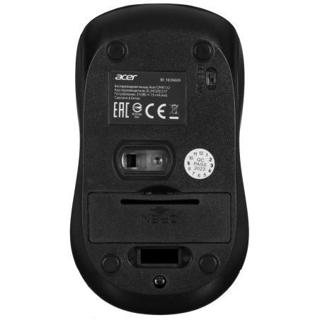 Мышь беспроводная Acer OMR132 синий/черный, 1000 dpi, радиоканал, USB, кнопки - 3