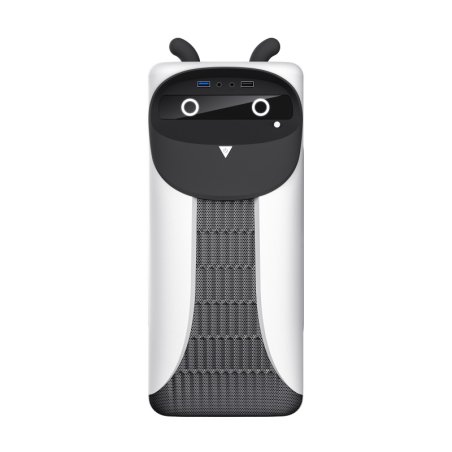 Компьютерный корпус GameMax Cute OWL, без БП (Midi Tower, ., 1*USB 3.0 + 2*USB 2.0, 2*120мм), Черный/белый