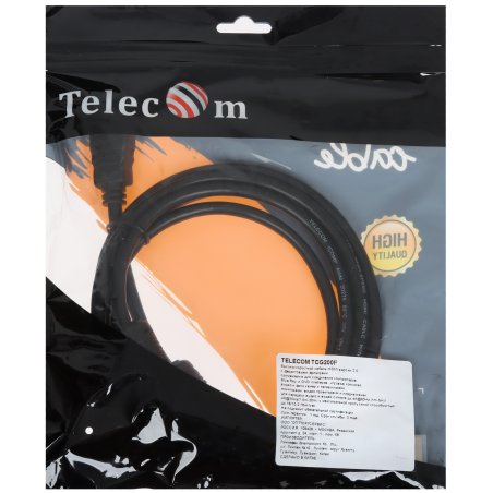 Кабель Telecom HDMI-19M --- HDMI-19M ver 2.0+3D/Ethernet,2 фильтра 2m <TCG200F-2M>