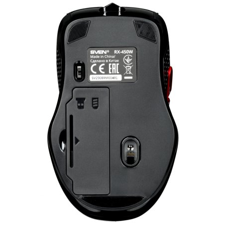 Мышь беспроводная SVEN RX-450W черный, 3200 dpi, радиоканал, USB, кнопки - 6