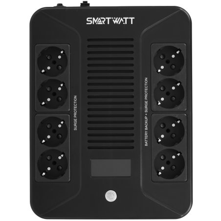 Источник бесперебойного питания SMARTWATT UPS SAFE PRO LCD 600 Line-interactive 600VA/360W Brick (Euro x8, USB, RJ11/RJ45 protection, LCD, 275x210x9