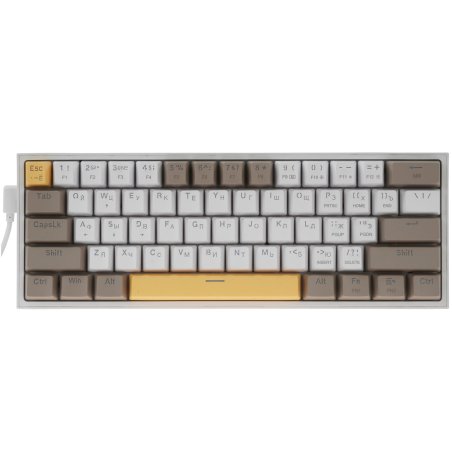 Клавиатура проводная REDRAGON Fizz RU,Rainbow,бежевый/желтый,red свитч