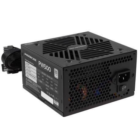 Блок питания Powercase PW500 (80 Plus, ATX 2.31, 500W, APFC, DC-DC, 120мм Fan) / PS-500W-DC