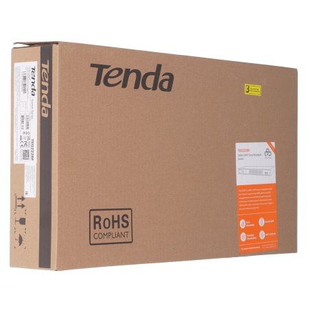 Коммутатор облачный управляемый Tenda TEG2226F, 24x1 Gbит/с, SFP 2x1 Gbит/с, установка в стойку, металлический корпус