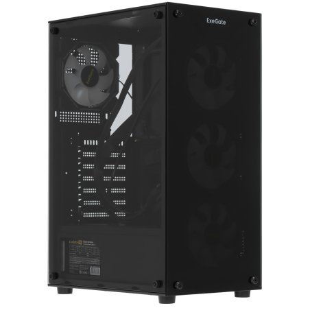 Компьютерный корпус Miditower ExeGate i3 BASE-NPX500 (ATX, БП 500NPX с вент. 12 см, с окном, 1*USB+1*USB 3.0, аудио, 4 вент. 12см с RGb подсветкой)