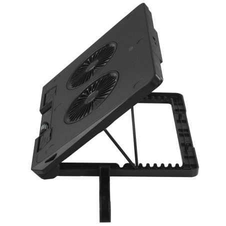 Подставка для ноутбука Digma D-NCP170-2x110RGb 18" 400x288x45мм 52дБ 2xUSB 2x 110ммFAN 1250г Fan-control металл/пластик черный
