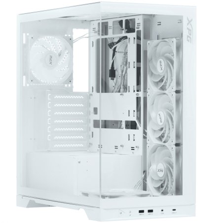Компьютерный корпус XPG INVADER X WHITE (INVADERXMT-WHCWW) Mid-Tower Gaming ATX PC Case with Panoramic View, Tempered Glass Panels, and RGb Lighting Black