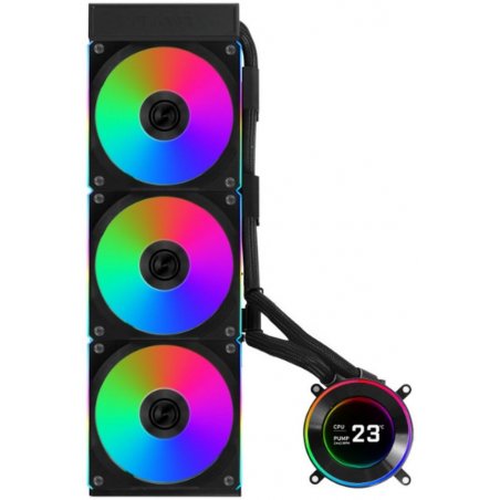 Система жидкостного охлаждения Lian Li HydroShift II LCD-C 360CL Black, 360 мм, 3x120 мм, 200-2600 об/мин, 31 дБ, 4-pin PWM, ЖК-дисплей, ARGB, черный