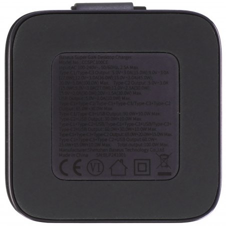 Сетевое зарядное устройство Baseus EnerCore CJ11 Fast Charger with Retractable Cable 3C 67W EU Cosmic Black, E0121E00