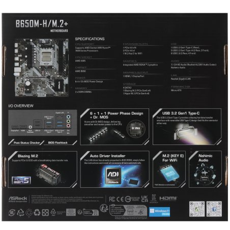 Материнская плата ASRock H610M-HDV/M.2+ D5, LGA 1700, Intel H610, 2xDDR5, 4xSATA, 1xM.2, 1xPCI-E 4.0 x16, 1xPCI-E x1, 1xDP, 1xHDMI, 1xVGA, 1x 1Gb LAN, 1xUSB-C 3.2 Gen 1, 1xUSB-A 3.2 Gen 1, 4xUSB 2.0, 3x3.5 мм, 7.1, Micro-ATX