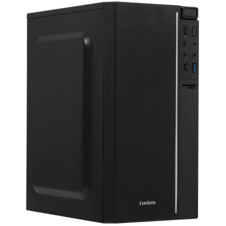 Компьютерный корпус Minitower ExeGate mEVO-9302-RGb (mATX, без БП, 2*USB+1*USB 3.0, HD аудио, черный с RGb подсветкой)