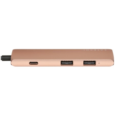 USB адаптер Satechi Slim Aluminum Type-C Multi-Port Adapter with Type-C Charging Port. Интерфейс USB-C. Порты USB Type-C, 2хUSB 3.0, 4K HDMI. золотой.