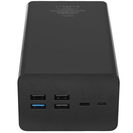 Портативный аккумулятор Perfeo Powerbank MOUNTAINS 50000 mAh/LED дисплей/PD + QC 3.0/Type-C/4 USB/Выход: 3A, max 22.5W/черный (PF_B4887)