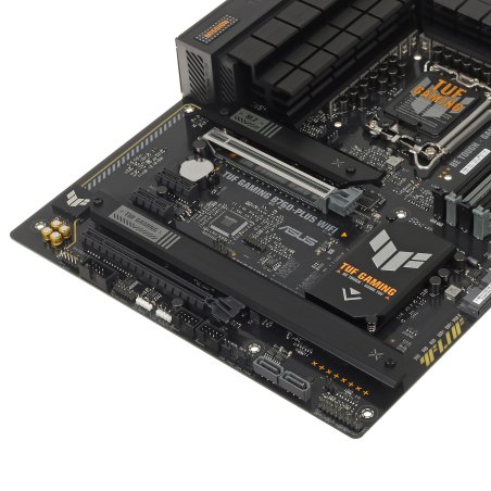 Материнская плата ASUS TUF GAMING B760-PLUS WIFI, LGA 1700, Intel B760, 4xDDR5, 4xSATA, 3xM.2, 1xPCI-E 5.0 x16, 1xPCI-E 3.0 x4, 1xUSB-A 3.2 Gen 2, 3xUSB-A 3.2 Gen 1, 1xUSB-C 3.2 Gen 2x2, 1x2.5Gb LAN, 5x3.5 мм, 7.1, Wi-Fi 6, Bluetooth 5.2, Standard-ATX