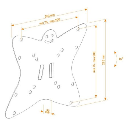 Кронштейн для телевизора Holder LCDS-5051 металлик 19"-32" макс.30кг настенный наклон