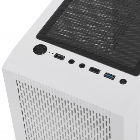Компьютерный корпус без блока питания PCCOOLER MA100 MESH WH, Mesh Mid Tower, White, TG, 0.4 SPCC, 3x120мм ARGb ATX, mATX, mITX 160/310/180мм 2x2.5", 2x3.5", 7xPCI 1xUSB-A 3.0, 2xUSB-A 2.0 360x200x446mm