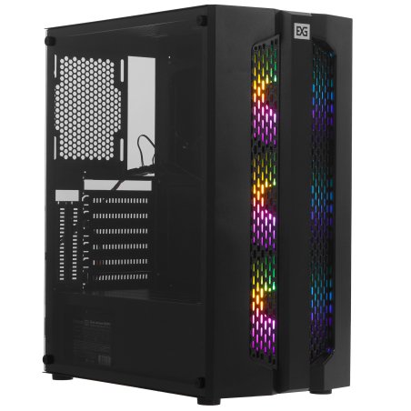 Компьютерный корпус Miditower ExeGate EVO-9205-EVO800 (ATX, БП EVO800RGb с вент. 12 см, с окном, 1*USB+1*USB 3.0, аудио, черный, 3 вент. 12см с RGb подсветкой)