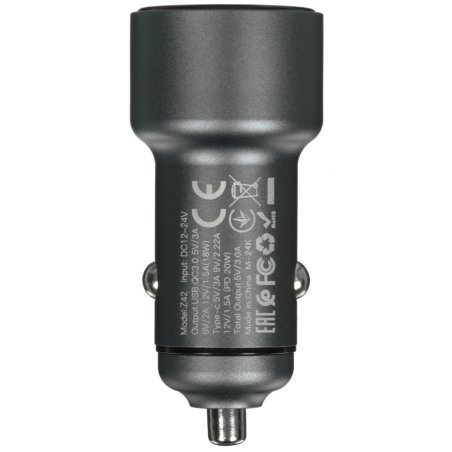 Автомобильная зарядка (от прикуривателя) HOCO Z42, PD20, QC3.0, один порт USB, один порт Type-C, серый