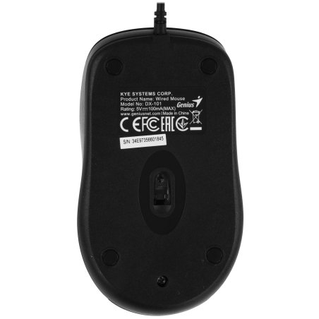 Мышь проводная Genius DX-101 черный, 1200 dpi, USB, кнопки - 3