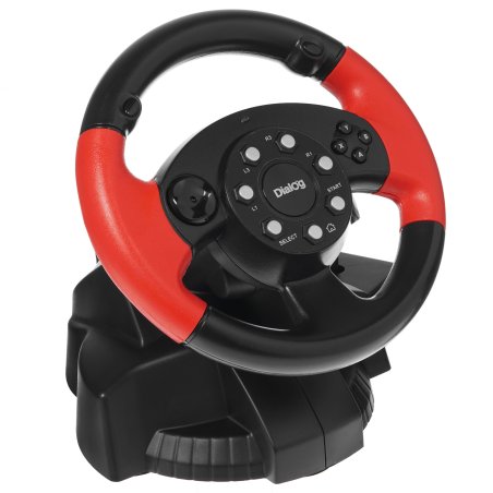 Игровой руль Dialog GW-125VR E-Racer - эф.вибрации, 2 педали, рычаг ПП, PC USB