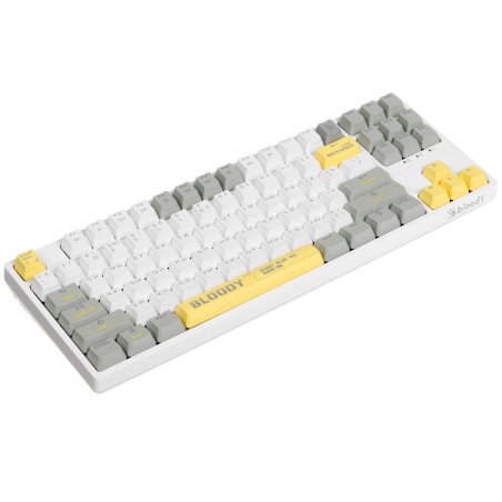 Клавиатура проводная A4Tech Bloody S87 Energy (S87 USB ENERGY WHITE) USB белый/желтый