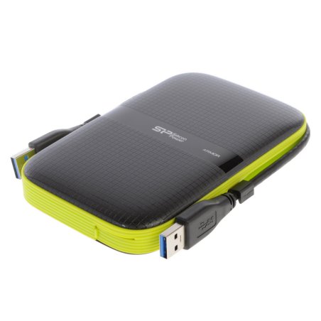 Внешний HDD 2.5" Silicon Power Armor A60, 1TB, USB 3.2 Gen 1 Type-A, 5400 rpm, черно-лаймовый