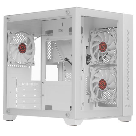 Компьютерный корпус Ginzzu V450 RGb белый CRC6 FAN12CM RGb*3