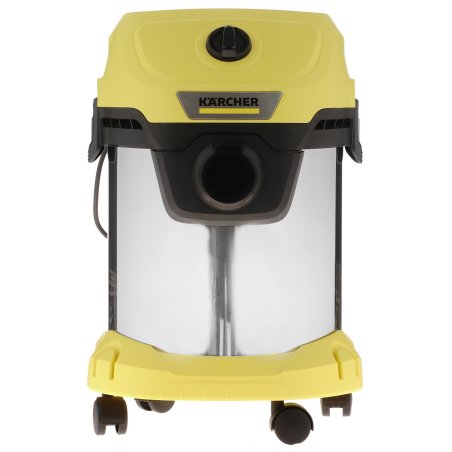 Строительный пылесос Karcher WD 3 S V-17/4/20 желтый, 1000 Вт, уборка сухая/сбор воды, пылесборник мешок/контейнер, 17 л