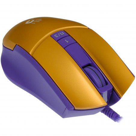 Мышь проводная A4Tech Bloody L65 Max желтый/фиолетовый, 12000 dpi, USB, кнопки - 7