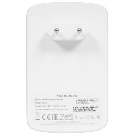 Повторитель беспроводного сигнала Mercusys ME70X AX1800 10/100/1000 белый (упак.:1шт)
