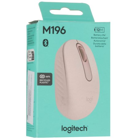 Мышь беспроводная Logitech M196 розовый, 1000 dpi, Bluetooth, кнопки - 3