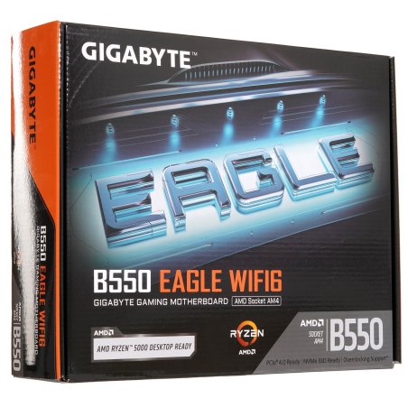 Материнская плата Gigabyte B550 EAGLE WIFI6, AM4, AMD B550, 4xDDR4, 4xSATA, 2xM.2, 1xPCIe 4.0 x16, 4xPCIe 3.0 x16, 1xHDMI, 1x 1Gb LAN, 1xUSB-C 3.2 Gen 1, 1xUSB-A 3.2 Gen 2, 2xUSB-A 3.2 Gen 1, 4xUSB-A 2.0, 3x3.5 мм, 7.1, ATX