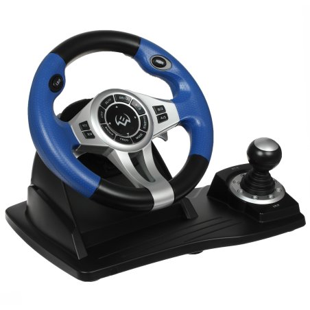 Руль черный Sven GC-W600 (виброотдача, педали, джойстик, 12 кн., USB)