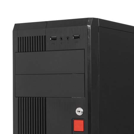 Компьютерный корпус Miditower ExeGate UN-605B Black, ATX, (без БП), 2*USB, Audio, замок блокировки кнопки питания