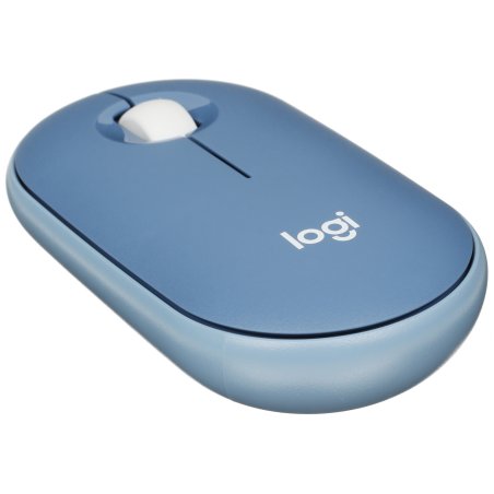 Мышь беспроводная Logitech Pebble M350 синий, 1000 dpi, радиоканал, Bluetooth, USB, кнопки - 3