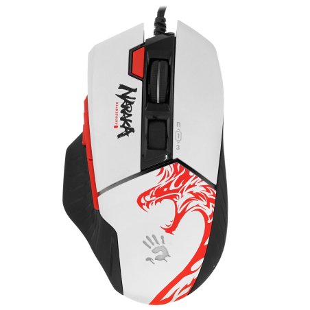 Мышь проводная A4Tech Bloody W95 Max Naraka белый/рисунок, оптическая, 12000 dpi, USB, кнопки - 6