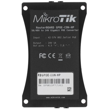 Сетевое оборудование MikroTik RBGPOE-CON-HP Преобразователь PoE