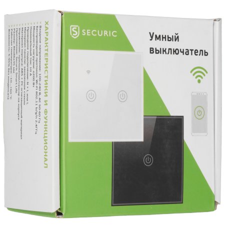 Выключатель умный Wi-Fi черный SECURIC