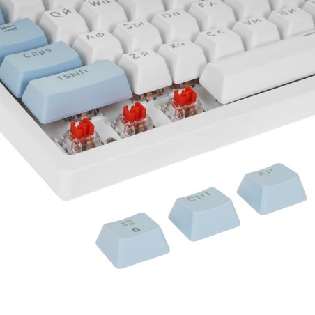 Клавиатура проводная Defender Hawk GK-418, USB, белый/голубой