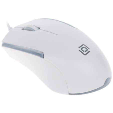 Мышь проводная Oklick 245M белый, 1000 dpi, USB, кнопки - 3